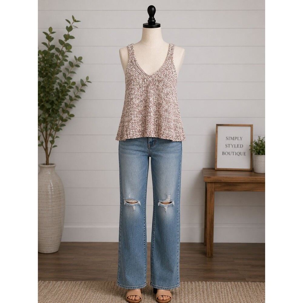 Moon & Madison Francesca's Crochet Tank Top Medium Boho Festival Sleeveless